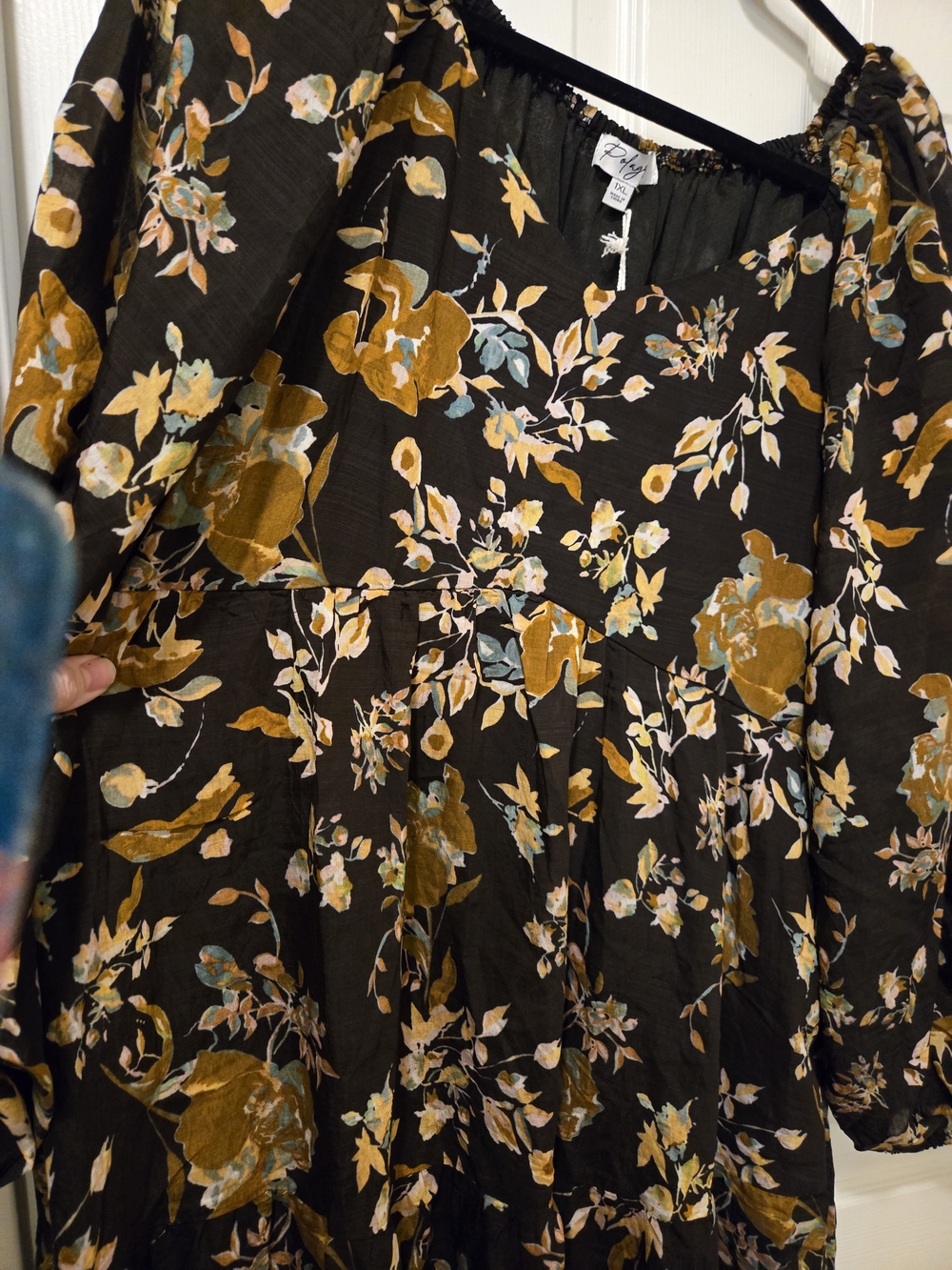 Polagram Brown Maxi Dress with Mustard Floral Print - Picture 10 of 16